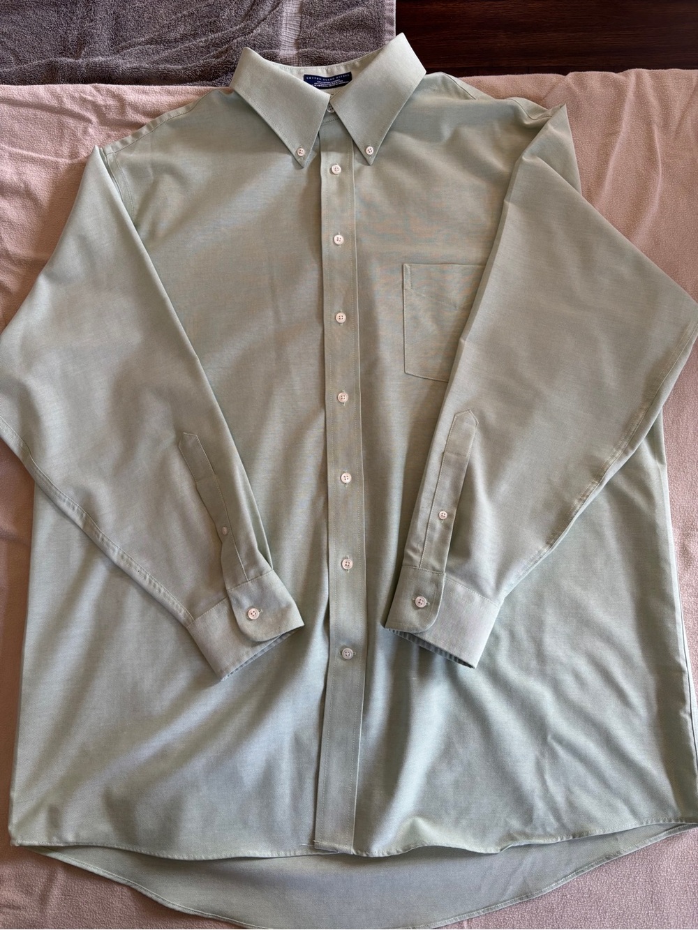 Stafford Sage Green Button-Down Dress Shirt